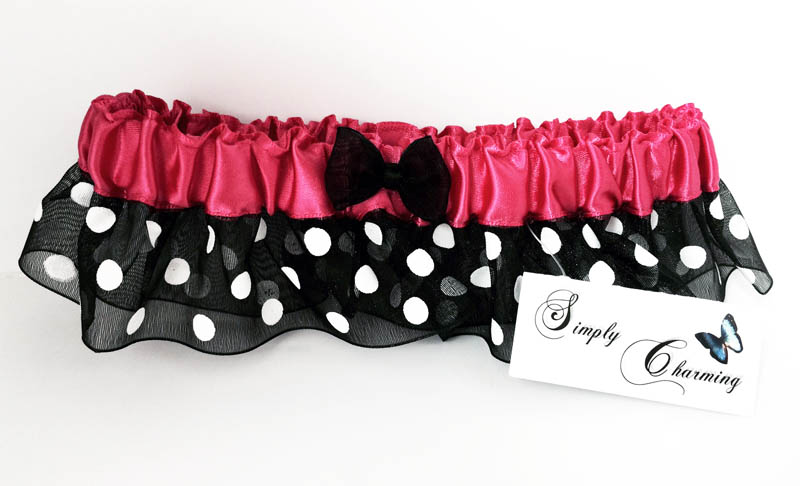 Hot Pink/Black Polka Dot